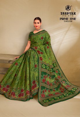Deeptex Prime Time Vol-21 Heavy Cotton Printed Saree with Printed Blouse sarees catalogs