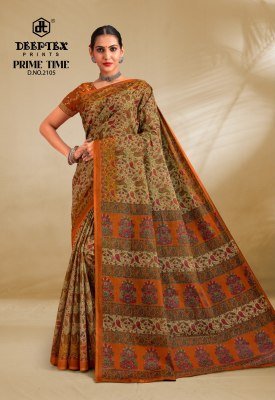 Deeptex Prime Time Vol-21 Heavy Cotton Printed Saree with Printed Blouse sarees catalogs