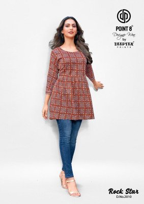 Deeptex RockStar Vol-2 Short Tunic Tops Fancy Kantha Cotton Fabric with Flair Stylish And Comfortable Product Wholesale kurtis catalogs