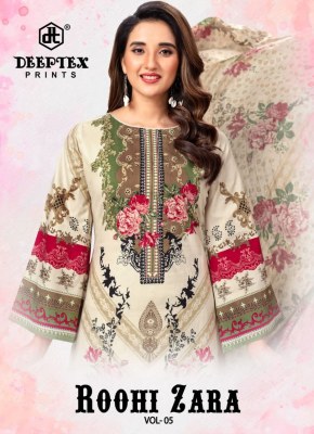 Deeptex Roohi Zaara Vol 5 cotton lawn poplin Dress Materials Unstitched salwar kameez wholesale price Deeptex suits 