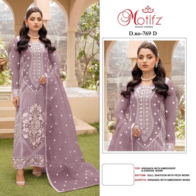 Design 769 by Motif Organza embroidered Pakistani suit catalogue  pakistani suit catalogs