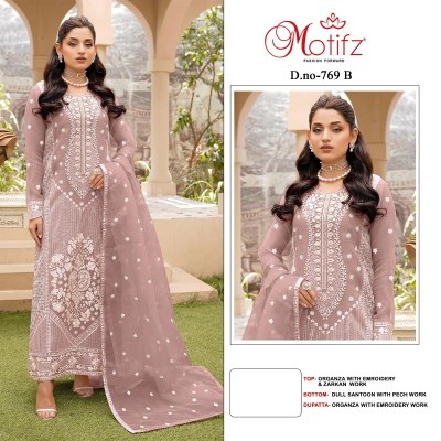 Design 769 by Motif Organza embroidered Pakistani suit catalogue  pakistani suit catalogs