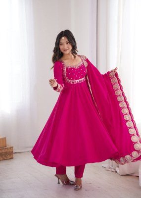 Design No. 5026 Premium Designer Roman Silk 3-Piece Gown Set with Sequin Work wholesale catalogs