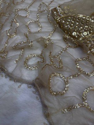 Design No. 5608 Soft Net Sequins Designer Saree with Blouse sarees