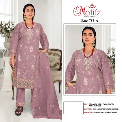 Design No 783 by Motifz Organza Embroidered unstitched dress material collection Amavi