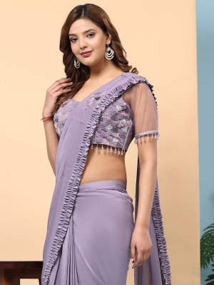 Designe 102073 by Amavi present designer Embroidered ready to wear saree catalogue at affordable rate sarees catalogs