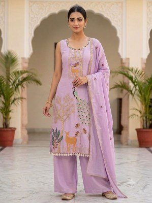 Designer 3-Piece Roman Silk Suit Collection Size wise Combo Set