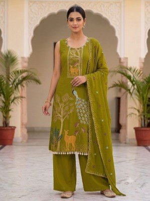 Designer 3-Piece Roman Silk Suit Collection Size wise Combo Set