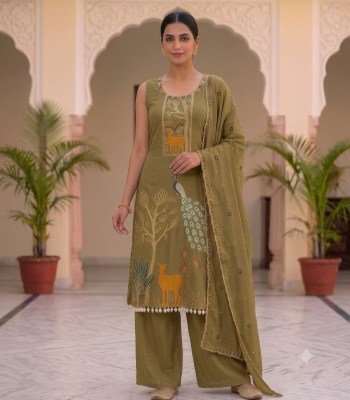 Designer 3-Piece Roman Silk Suit Collection Size wise Combo Set