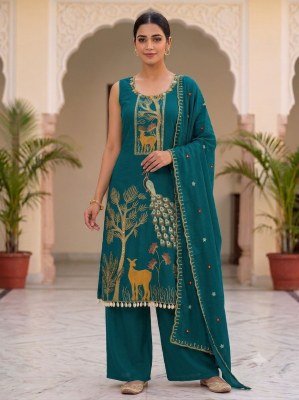 Designer 3-Piece Roman Silk Suit Collection Size wise Combo Set