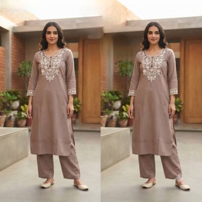 Designer Cotton 2-Piece Collection with One-Side Pocket  kurtis catalogs
