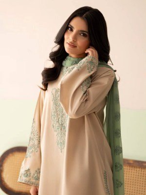 Designer D. No. 045 Heavy Pure Roman Silk Embroidered Palazzo Suit Set 