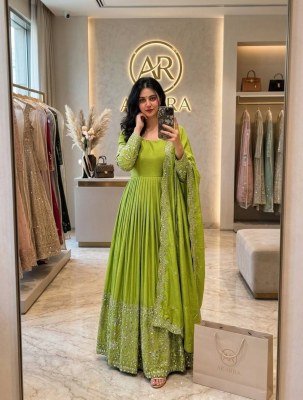 Designer D.No. 801 Pure Chinon Silk Gown Pant with Dupatta gown catalogs