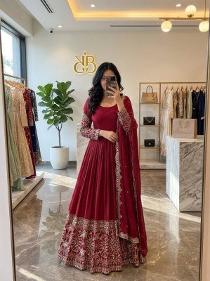 Designer D.No. 801 Pure Chinon Silk Gown Pant with Dupatta gown catalogs