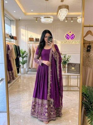 Designer D.No. 801 Pure Chinon Silk Gown Pant with Dupatta gown catalogs