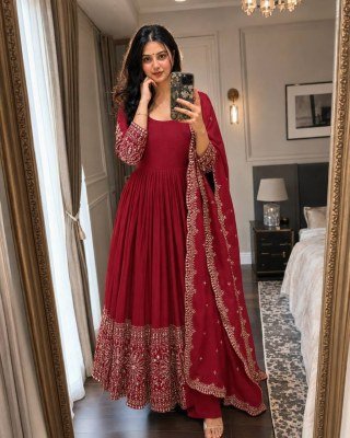 Designer D.No. 801 Pure Chinon Silk Gown Pant with Dupatta gown catalogs