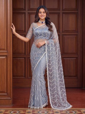 Designer Handwork Saree DN 5173 – Net Beads, Sequin and Pearl Embroidery Collection sarees catalogs