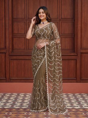 Designer Handwork Saree DN 5173 – Net Beads, Sequin and Pearl Embroidery Collection sarees catalogs