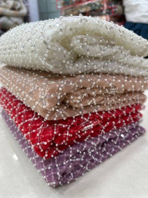 Designer Handwork Saree DVD ON5194 – Net Beads, Sequin and Pearl Embroidery sarees catalogs