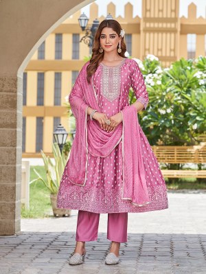 Designer Roman Silk Top And Bottom with Fancy Nazmeen Dupatta  Aanchi Renu Wholesale kurtis catalogs