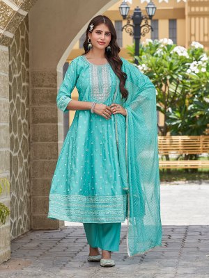Designer Roman Silk Top And Bottom with Fancy Nazmeen Dupatta  Aanchi Renu Wholesale kurtis catalogs