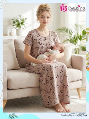 Desire 6027 Hosiery Feeding Nighty with Zipper & Button night wear catalogs