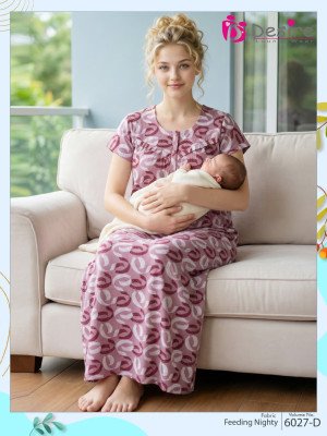 Desire 6027 Hosiery Feeding Nighty with Zipper & Button night wear catalogs