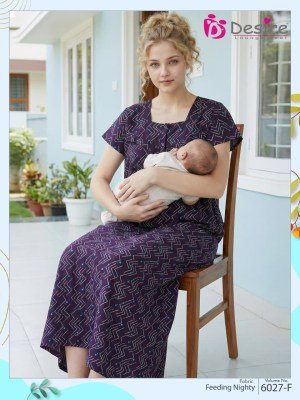 Desire 6027 Hosiery Feeding Nighty with Zipper & Button night wear catalogs