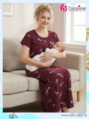 Desire 6027 Hosiery Feeding Nighty with Zipper & Button night wear catalogs