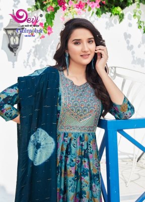 Devi Gulmohar Vol 2 heavy muslin cotton Nyra Cut Kurti Pant With Dupatta catalogue at low rate  readymade suit catalogs