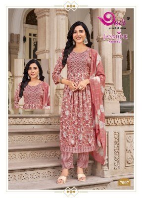 Devi Jasmin Vol 7 Designer Readymade Suit  Reyon Pant And Chanderi Sequin Dupatta Wholesale kurtis catalogs