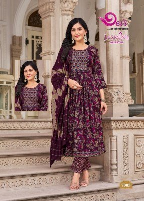 Devi Jasmin Vol 7 Designer Readymade Suit  Reyon Pant And Chanderi Sequin Dupatta Wholesale kurtis catalogs