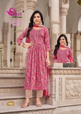 Devi Jasmin Vol 7 Designer Readymade Suit  Reyon Pant And Chanderi Sequin Dupatta Wholesale kurtis catalogs