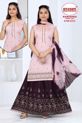 Devi Kanishka Skirt Set D NO 8434 Silk Reyon Readymade Western Wear Catalogue Pcs Wholesale Rate  western wear catalogs