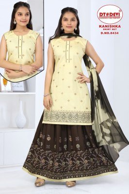 Devi Kanishka Skirt Set D NO 8434 Silk Reyon Readymade Western Wear Catalogue Pcs Wholesale Rate  western wear catalogs