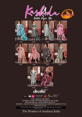 Devika vol 1 by Kashida Fancy capsule foil printed falired kurti pant and dupatta catalogue at affordable rate readymade suit catalogs