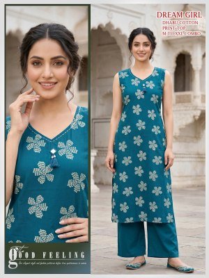 Dhaboo Cotton 2-Piece Kurti Set with Extra Sleeves kurtis catalogs