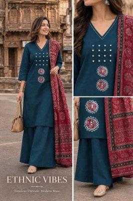 Dhaboo Cotton 3-Piece Big Size Suit Set with  Dupatta and Patchwork  Size wise Combo Set