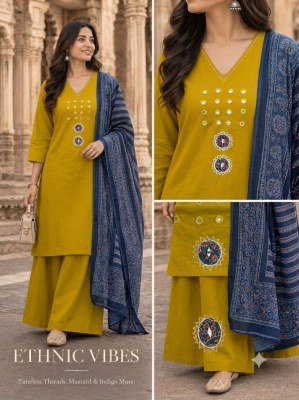 Dhaboo Cotton 3-Piece Big Size Suit Set with  Dupatta and Patchwork  Size wise Combo Set