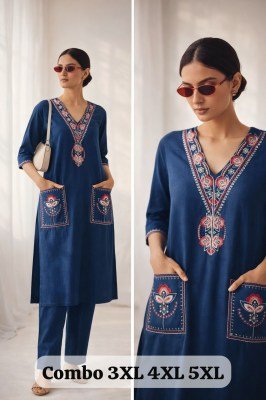 Dhabu Cotton 2-Piece Kurti Palazzo Set with Pocket 