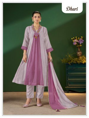 Dhari Mull  Kurti Pant Dupatta 3-Piece Suit Set with Hand and Embroidery Work Size wise Combo Set