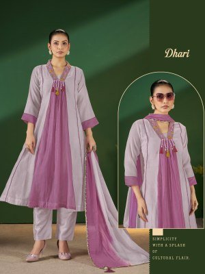Dhari Mull  Kurti Pant Dupatta 3-Piece Suit Set with Hand and Embroidery Work Size wise Combo Set