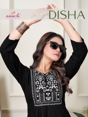 Disha by Aanchi Fancy Embroidered work short top western top catalogue at affordable rate wholesale catalogs