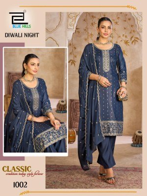 Diwali Party Wear Set Embroidered Chanderi Top Roman Silk Bottom and Chinon Dupatta wholesale readymade suits catalogs readymade suit catalogs