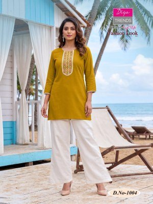 Diya Trends Fashion Look Short Top with Palazzo  kurtis catalogs