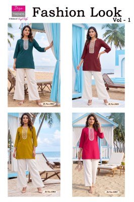 Diya Trends Fashion Look Short Top with Palazzo  kurtis catalogs