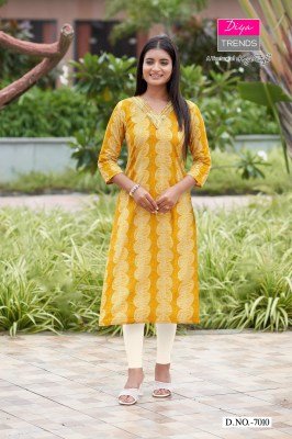 Diya Trends Gardencity 8 Rayon Printed Kurti with Foil Embroidery 12 Stylish Designs Wholesale Diya Trends