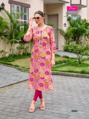 Diya Trends Gardencity 8 Rayon Printed Kurti with Foil Embroidery 12 Stylish Designs Wholesale kurtis catalogs