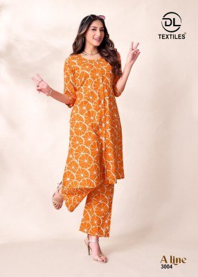 Dl A Line Vol 3 Women s Heavy Poplin Cotton Printed A Line Kurti with Pants Long Co ord Set Wholesale kurtis catalogs