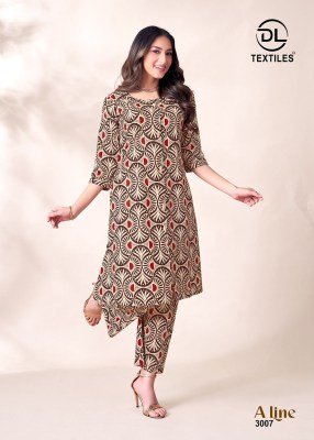 Dl A Line Vol 3 Women s Heavy Poplin Cotton Printed A Line Kurti with Pants Long Co ord Set Wholesale kurtis catalogs